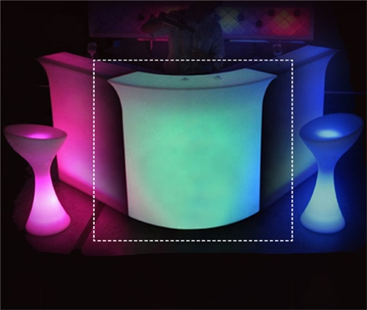 Mini modern reception bar LED counter glow furniture rechargeable illuminated bar counter