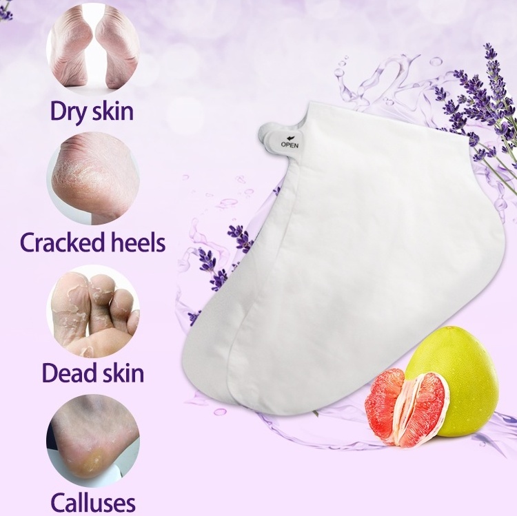 Nourishing callus foot peel off mask private label milk exfoliating foot peel mask