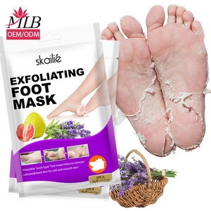 Nourishing callus foot peel off mask private label milk exfoliating foot peel mask