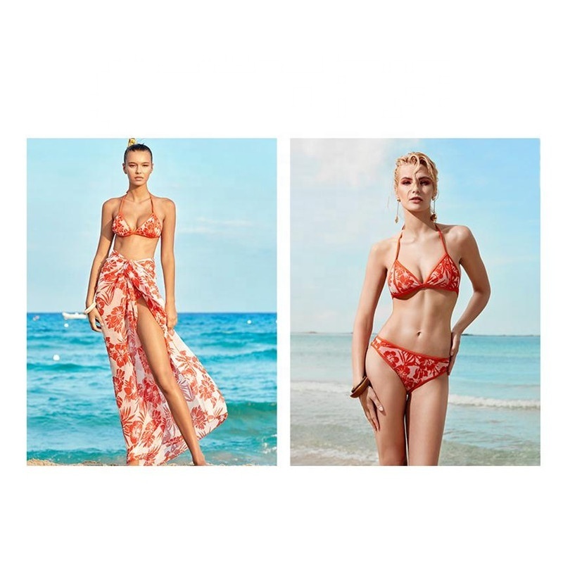 Fashion Printed Long Cover Up Beachwear Swimwear Bikini