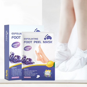 Private Label Lavender VC Removal Calluses Crack Heel Exfoliating Sock Foot Masking Peel For Pedicure Feet Spa Peel Foot Mask