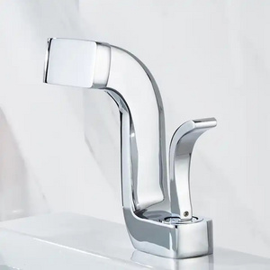 Art Basin sink Brass Gold White Faucet Bathroom Cold And Hot Water Mixer Tap Waterfall Faucet