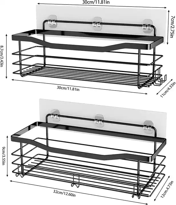 stainless steel 304 /steel wire corner shower caddy rack adhesive shower shelves