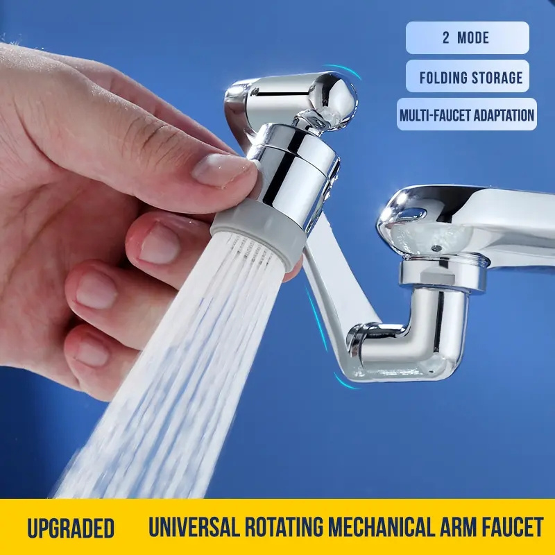 Universal 1080 degree Swivel Robotic Arm Faucet Plastic Kitchen Sink Extension Faucet Rotatable Extension swivel Faucet