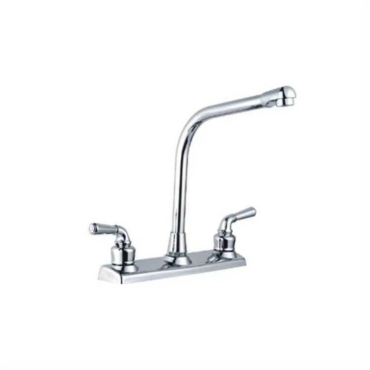 Factory production of thermal design double handle chrome wall-mounted ABS kitchen faucet