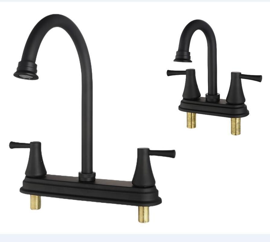 grifo de cocina new Matt Black 8 inch and 4 inch South American sink mixer faucet for kitchen and bathroom