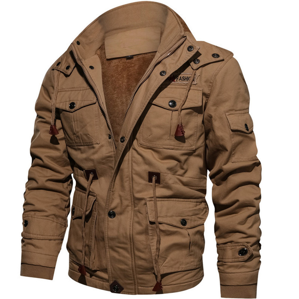 Winter Thickening Fleece Warm Style Track Jacket parka Men Plus Size Bomber Jacket Coat