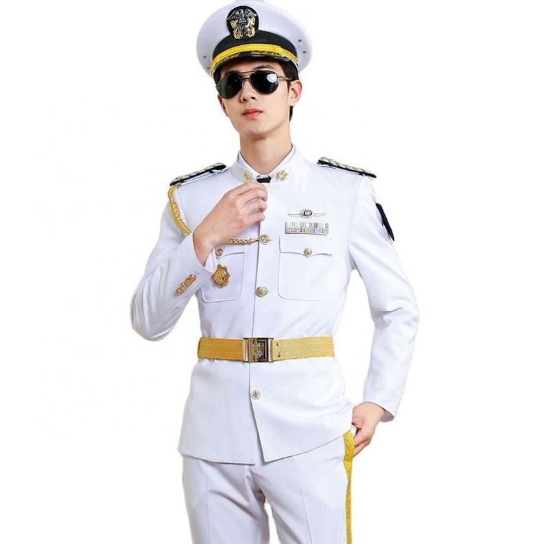 New design White Security Guard Office Uniforms Suit with Accessories Merchant Officer  uniform For Sale