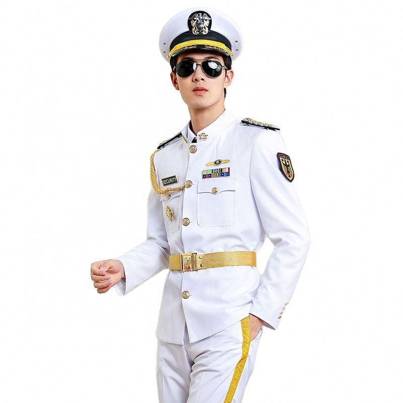 New design White Security Guard Office Uniforms Suit with Accessories Merchant Officer  uniform For Sale