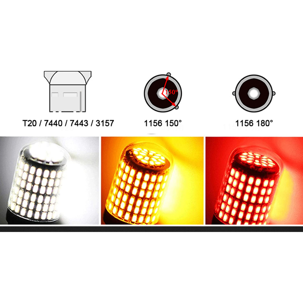 144 smd Reverse Backup Stop Lights 1156 1157 3156 3157 T20 7440 7443 Turn Signal car led bulbs