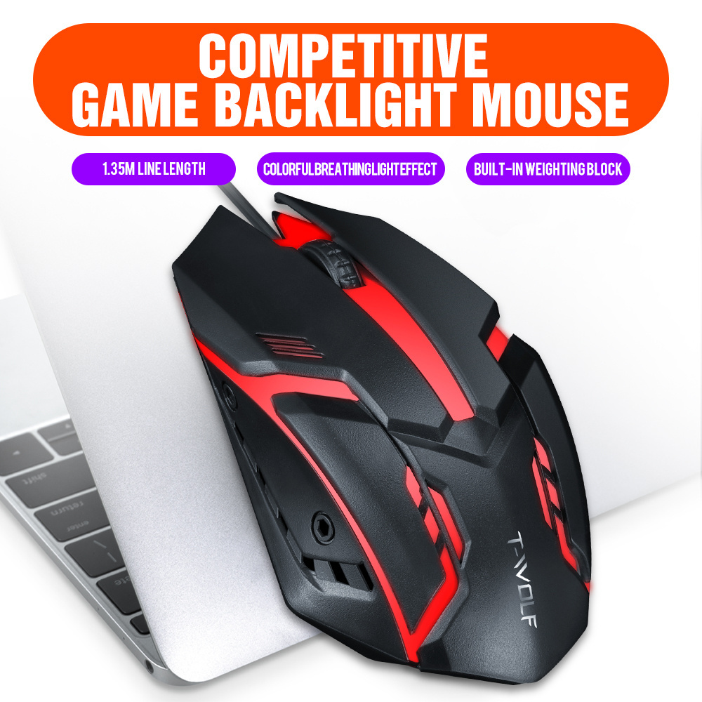 Wired Optical Mouse Notebook Desktop Computer Flat Gaming Mouse Home Office Business V1-1 USB 2.0 LED Color Box 3d Space Mouse