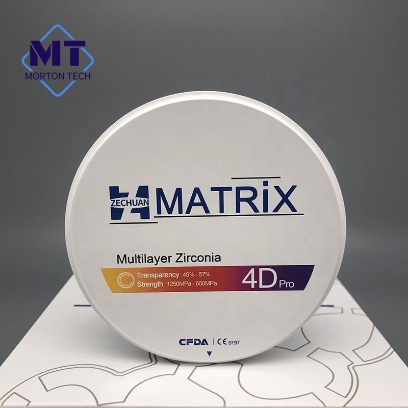 14mm ZECHUAN MATRIX 4D Pro Multilayer Dental Zirconia 98mm Gradient Dental Zirconia Discs