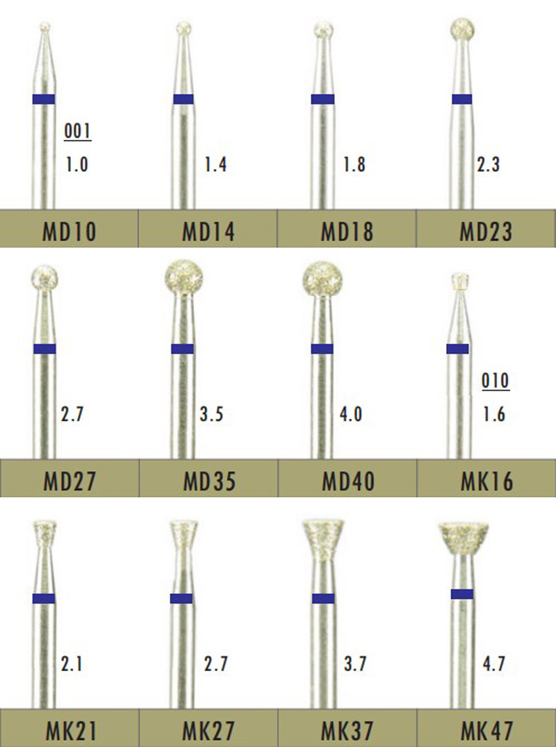 Dental lab Durable Diamond Dental Burs HP High Speed Dental Burs