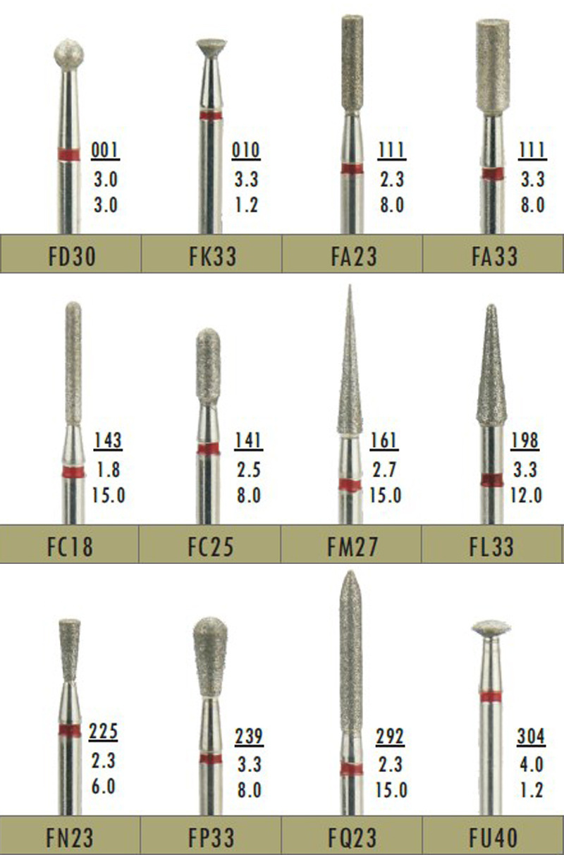 Dental lab Durable Diamond Dental Burs HP High Speed Dental Burs