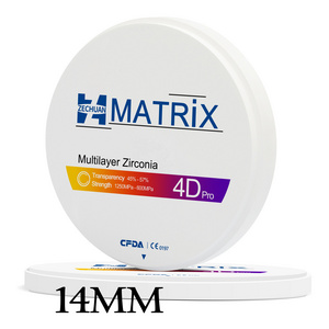 14mm ZECHUAN MATRIX 4D Pro Multilayer Dental Zirconia 98mm Gradient Dental Zirconia Discs