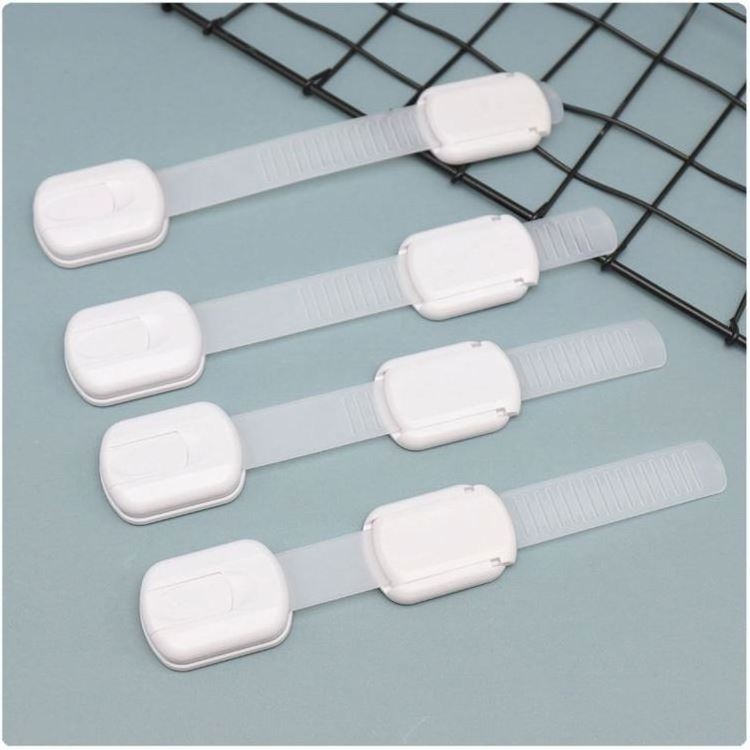 MM-BSP020 Baby Safety Locks 6 Pack Child Proof Cabinet Locks With Adhesive Adjustable Strap Latches To Drawer Fridge Toilet