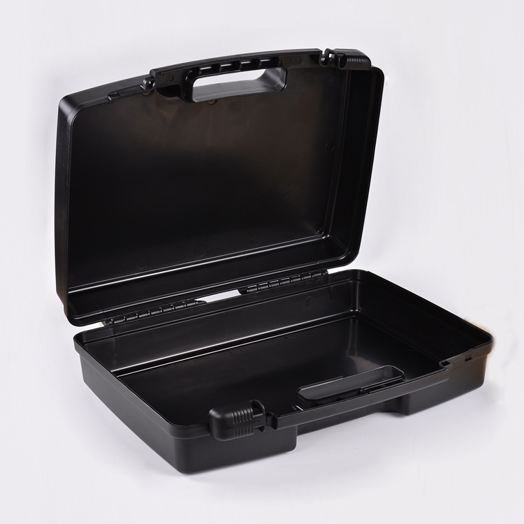 MM-TB007 Logo Customized High Quality Cheap Black Color 480x370x150mm Handle Plastic Tool Box With Custom Foam Manufacture