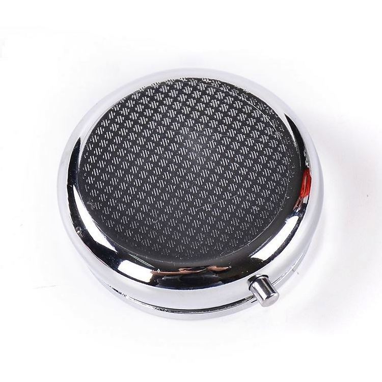 MM-MPB001 Round Holder Container Medicine Case Small Capsule Organizer Metal Silver Storage Travel Portable Stainless Steel Pill