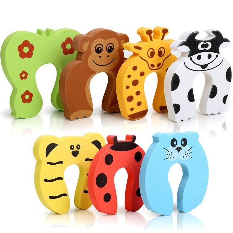 MM-BSP011 C Shape Cartoon Funny Seven Animals EVA Door Slam Stopper Guard For Room