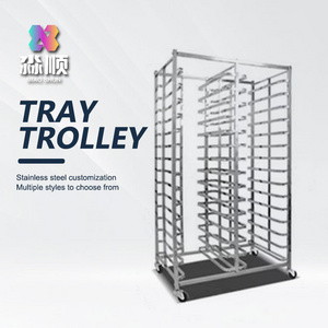 Gastronorm Pan Rack Stainless Steel Tray Trolley Gn Pan Tray Trolley For Bakery