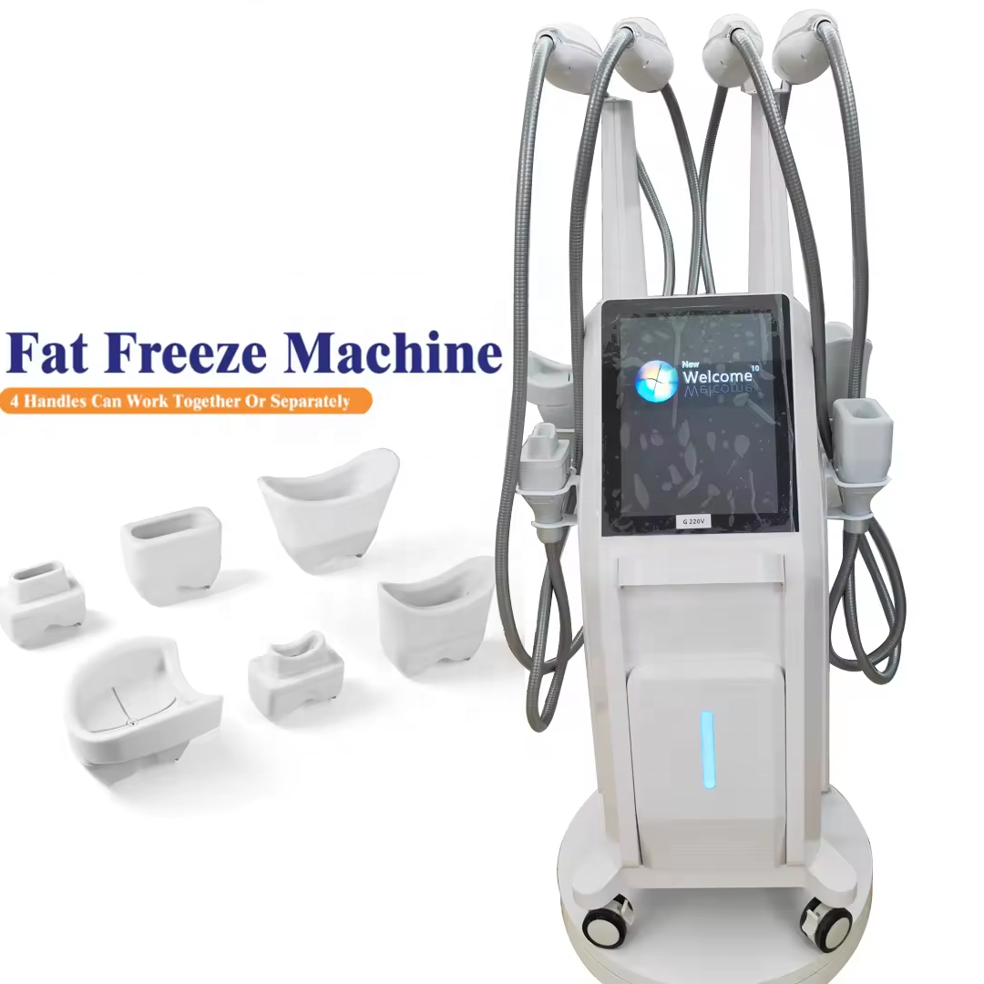 Portable 4 Handles Diamond Cryo Fat Lipolysis Body Contouring Cryotherapy Machine