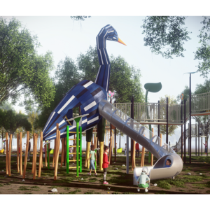 Tree House Playground Design With Playground Children Stainless Steel Slide and Equipment Outdoor Playground