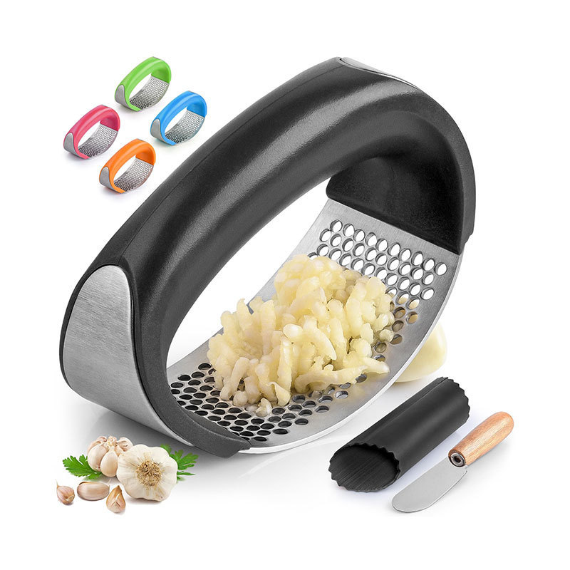 Kitchen Gadgets Comfortable Ginger Mincer Garlic Crusher Handheld Stainless Steel Garlic Press Rocker