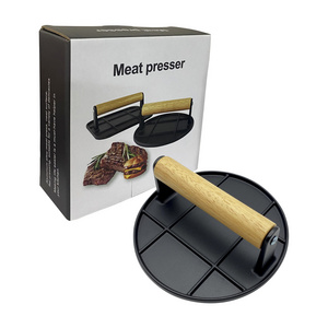 Stainless steel smashed hamburger press patty maker mold with color box for Steaks, Panini, Sandwich burger press