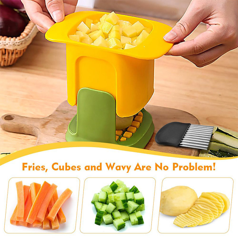 Factory direct selling Hand Pressure Onion French Fry Cutter Food Slicer Potatoes Cucumber Dicer Julienne Vegetable Chopper