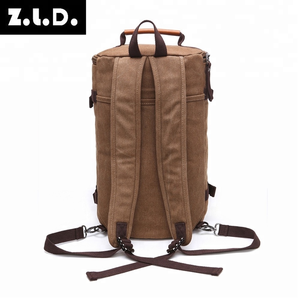 solid color drawstring backpack custom casual outdoor climbing backpack large capacity canvas hiking backpack