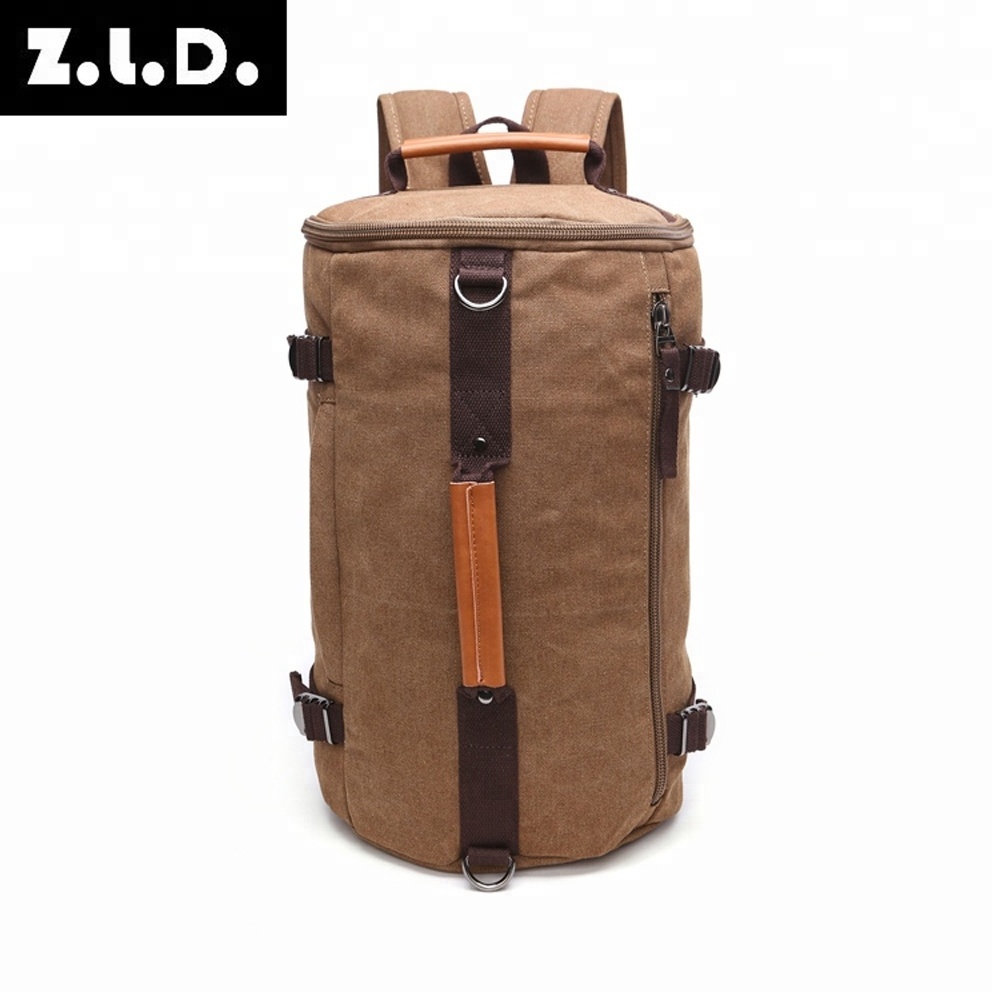 solid color drawstring backpack custom casual outdoor climbing backpack large capacity canvas hiking backpack