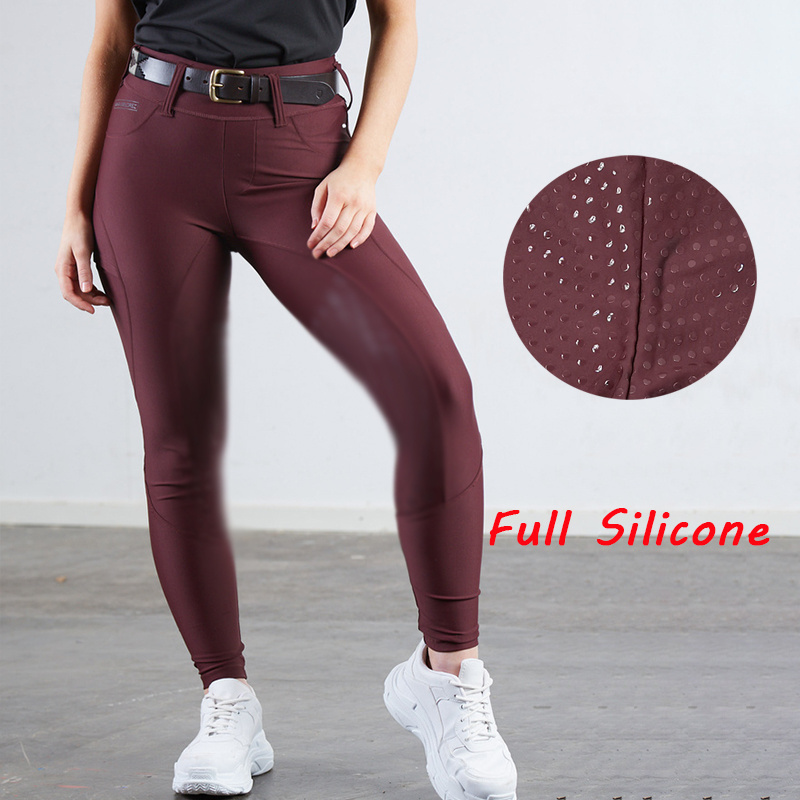 Ready to Ship 7 Colors Full Seat Silicone Printing Equestrian Riding Pants  Leggings Horse Riding Breeches equestrian clothing