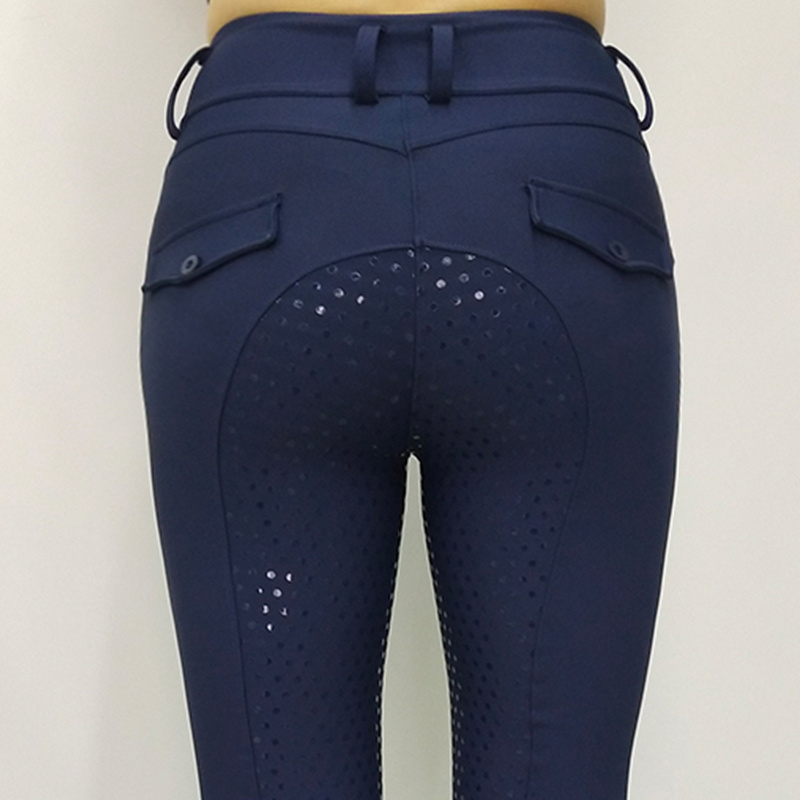 New RTS Navy Blue Winter Silicone Horse Riding Pants Tights Women  Horse Riding Jodhpur Equestrian legging  Breeches with pocket