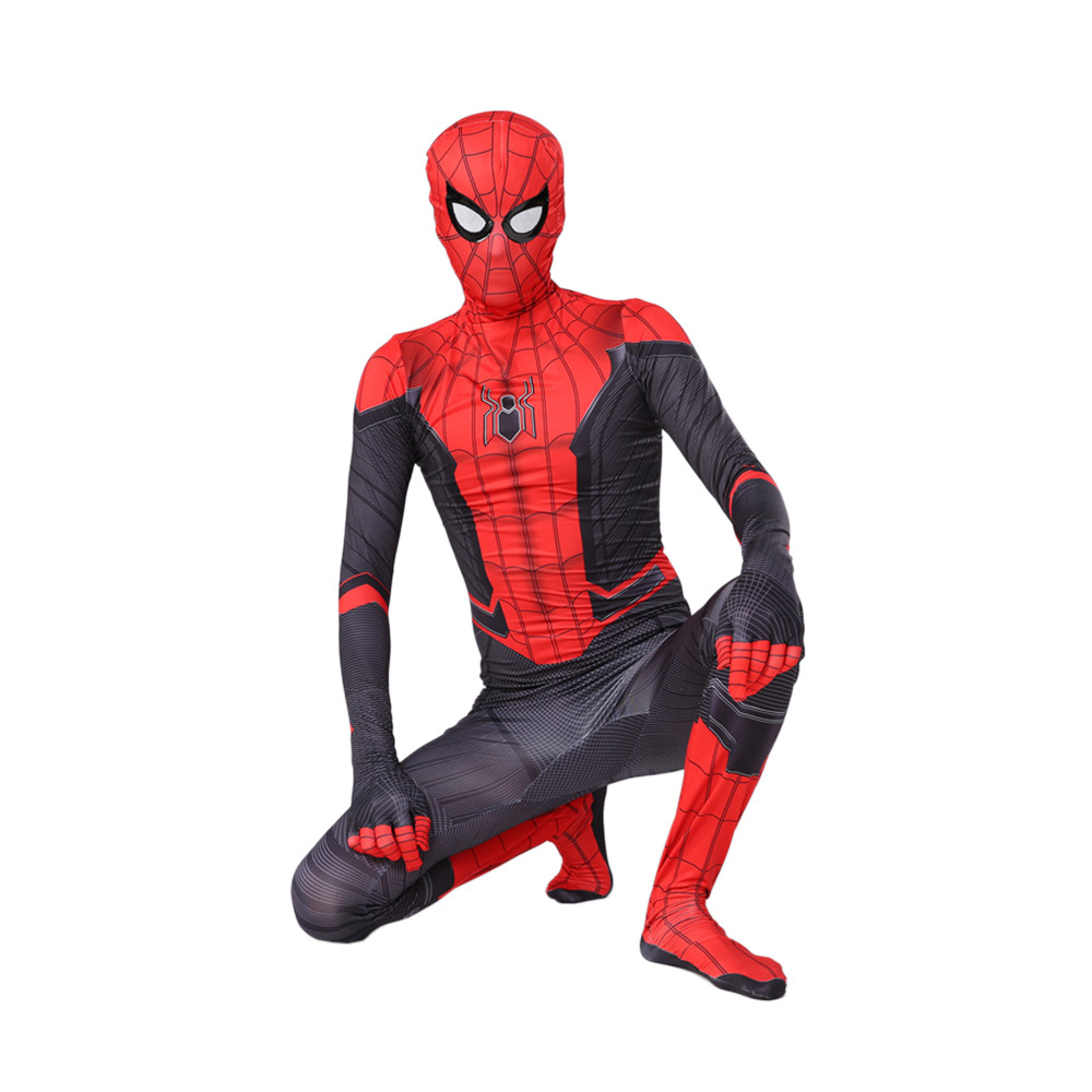 Tv Movie  Superhero Spider Man Costume Red Black Jumpsuit  Party Halloween  Suit Cosplay Costume For Adult