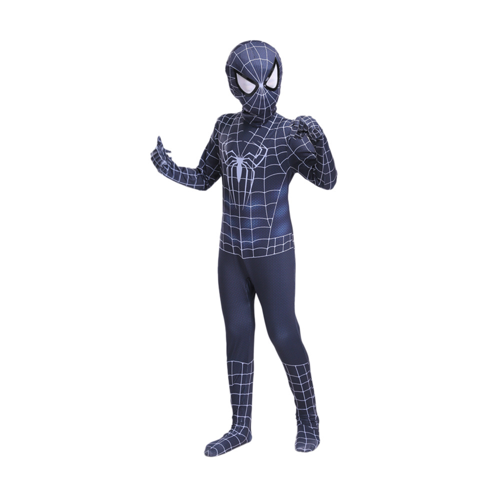 Fitness Black Spider Man Kids Cosplay Costume Spiderman Superhero Bodysuit Suit Jumpsuits Halloween Costume