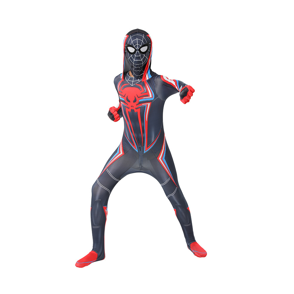 Black Spiderman Costume Spider Man Suit High Quality Spider-man Cosplay Clothing Halloween Superhero Costume with Hat