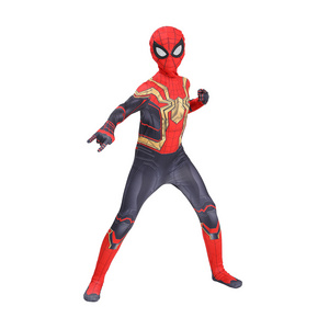 Adult full body Jumpsuit Cosplay Spider man Fitness Black Red Spiderman Costume for Halloween