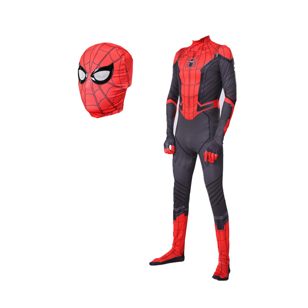 Tv Movie  Superhero Spider Man Costume Red Black Jumpsuit  Party Halloween  Suit Cosplay Costume For Adult