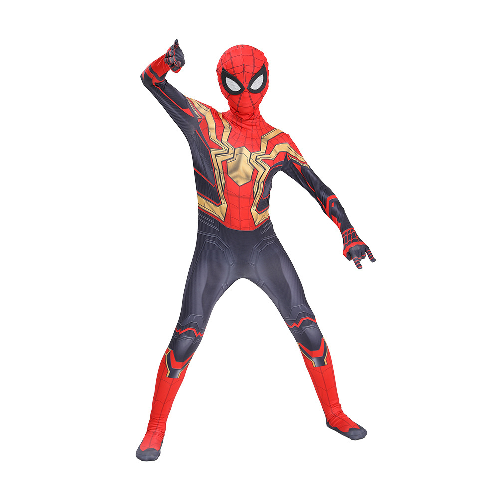 Adult full body Jumpsuit Cosplay Spider man Fitness Black Red Spiderman Costume for Halloween