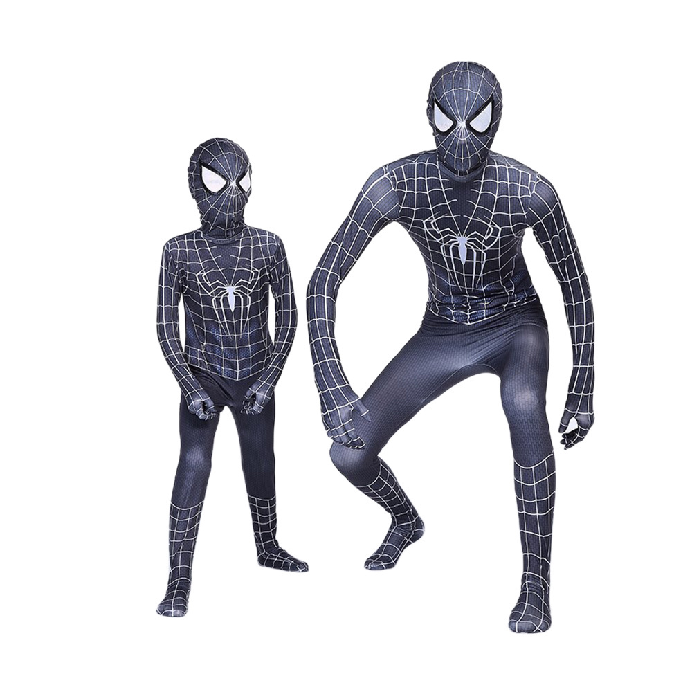 Fitness Black Spider Man Kids Cosplay Costume Spiderman Superhero Bodysuit Suit Jumpsuits Halloween Costume