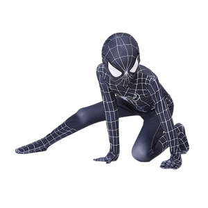 Fitness Black Spider Man Kids Cosplay Costume Spiderman Superhero Bodysuit Suit Jumpsuits Halloween Costume