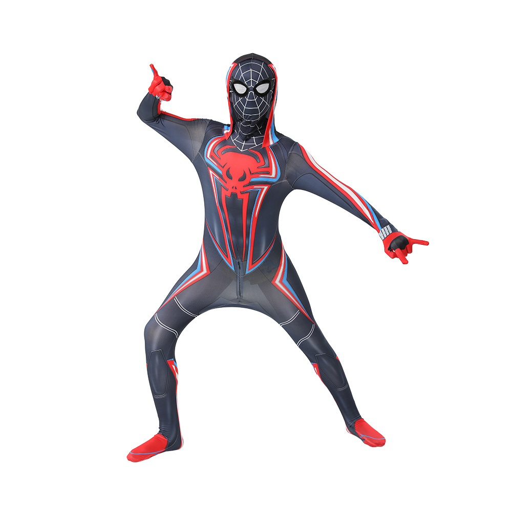 Black Spiderman Costume Spider Man Suit High Quality Spider-man Cosplay Clothing Halloween Superhero Costume with Hat