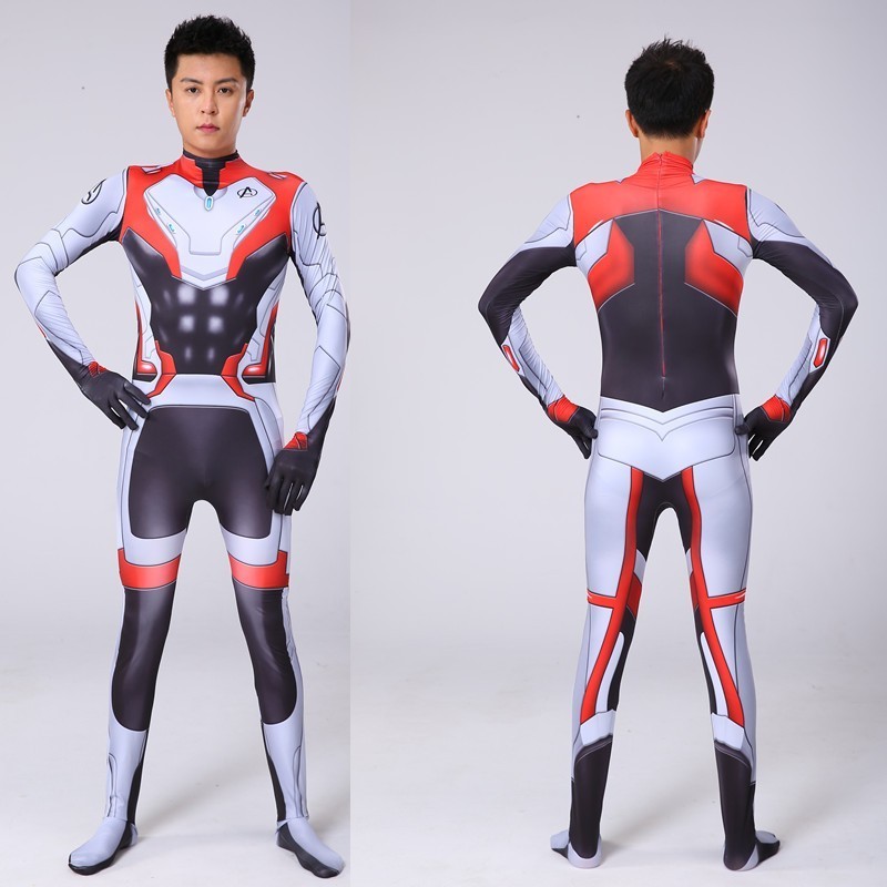 Red Black White Bodysuit Jumpsuit  One Piece Cosplay Superhero Party  Costume For Adult