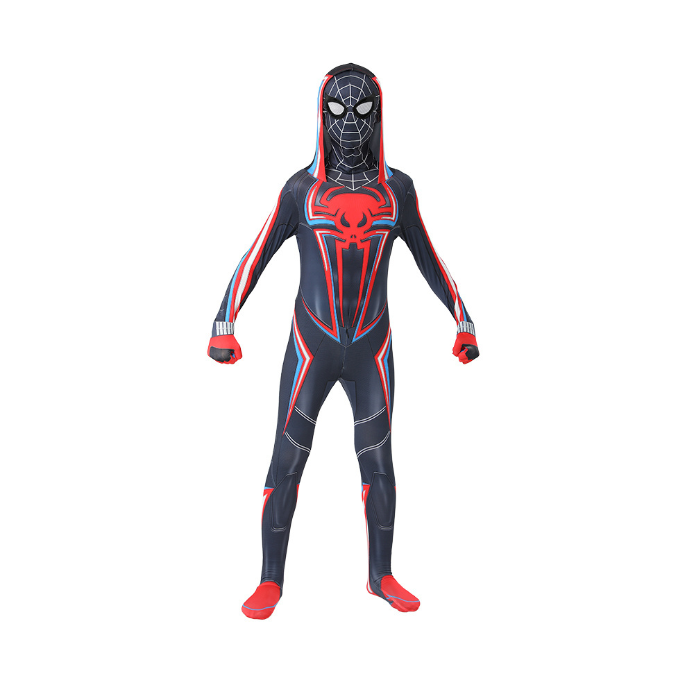 Black Spiderman Costume Spider Man Suit High Quality Spider-man Cosplay Clothing Halloween Superhero Costume with Hat