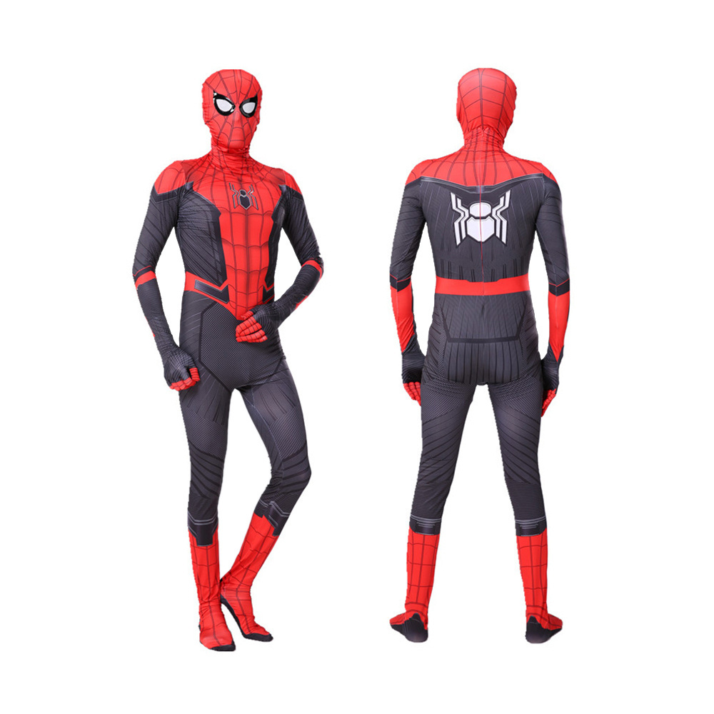 Tv Movie  Superhero Spider Man Costume Red Black Jumpsuit  Party Halloween  Suit Cosplay Costume For Adult