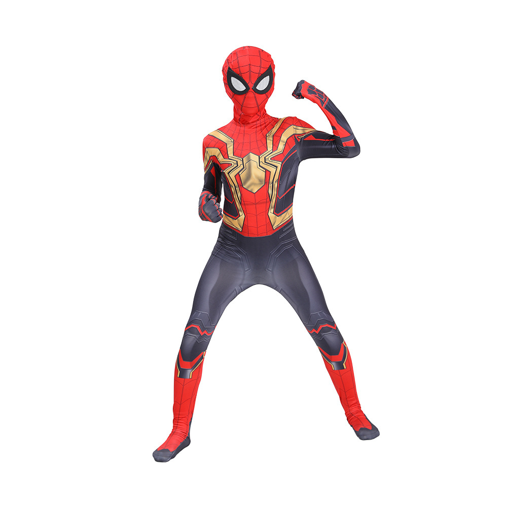 Adult full body Jumpsuit Cosplay Spider man Fitness Black Red Spiderman Costume for Halloween