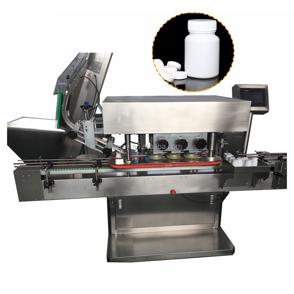 MINGYUE  Screw Bottle Lids Sorting System Capping Machines Single Double Head Jar Vacuum Capping Machine With Caps Feeder