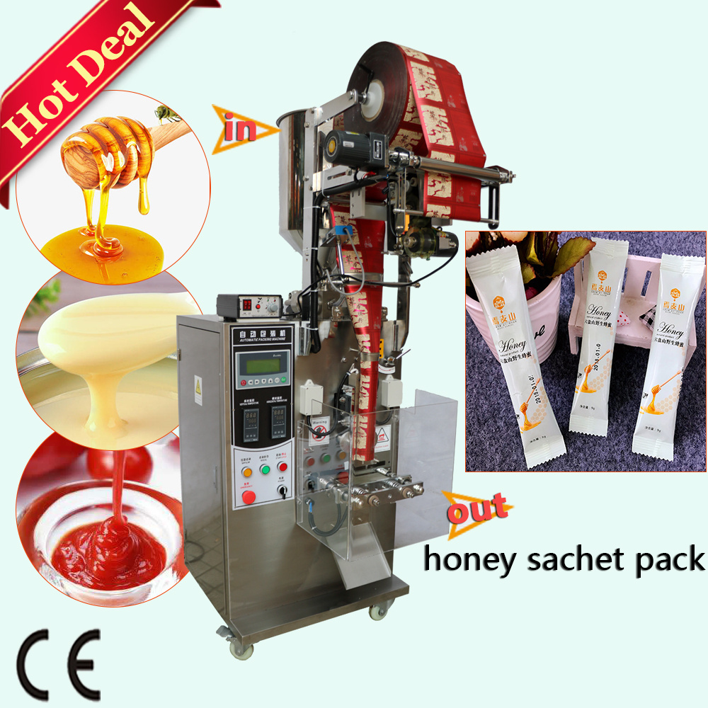 Automatic Peanut Butter Paste Honey Stick Oil Jam Ketchup Water Lotion Cream Sauce Liquid Sachet Filling Sealing Packing Machine