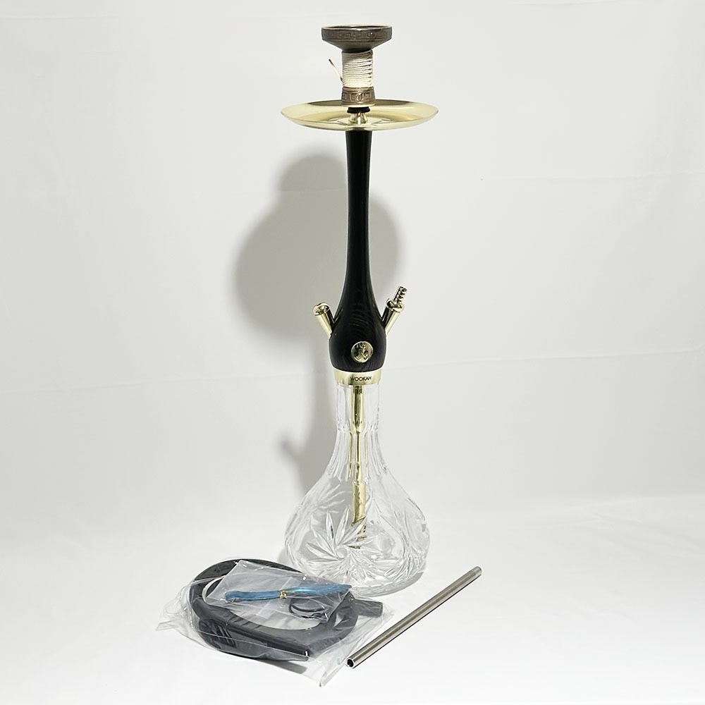 Hot selling Wood Hookah High quality Large Stainless steel Fashion Wooka Shisha Hookah Set With One Hose Connector Wooden Hookah