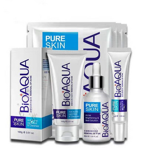 BIOAQUA Anti Acne Shrink Pores Whitening Treatment Blackhead Scars Anti Acne Removal Gel Moisturizing Scar Face Care Set